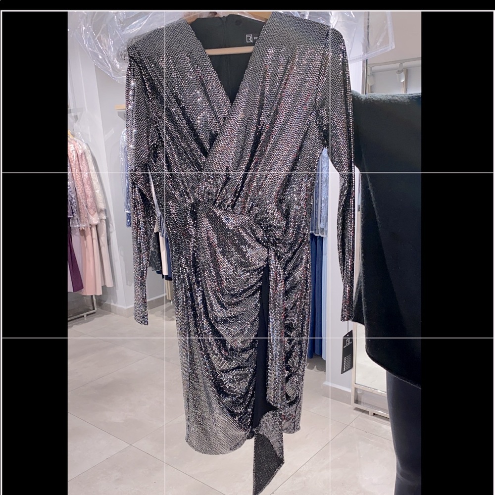 SEQUINED RUCHED PARTY DRESS (UNWORN)OFFERS WELCOME